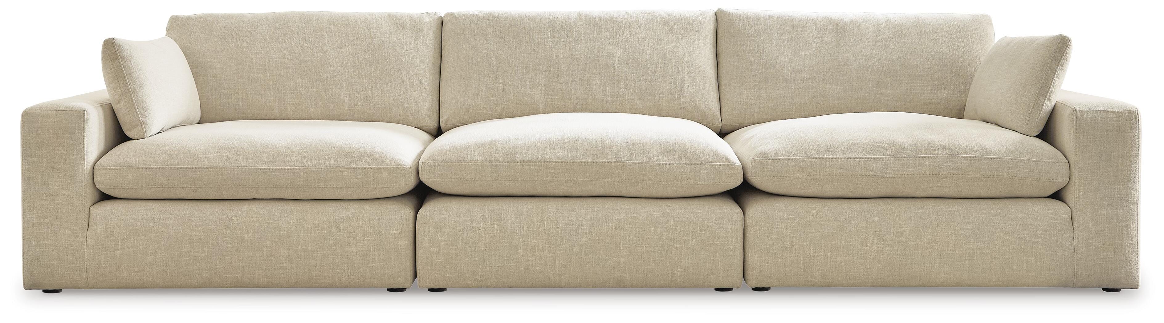 Elyza 3-Piece Sectional Sofa in Linen Chenille