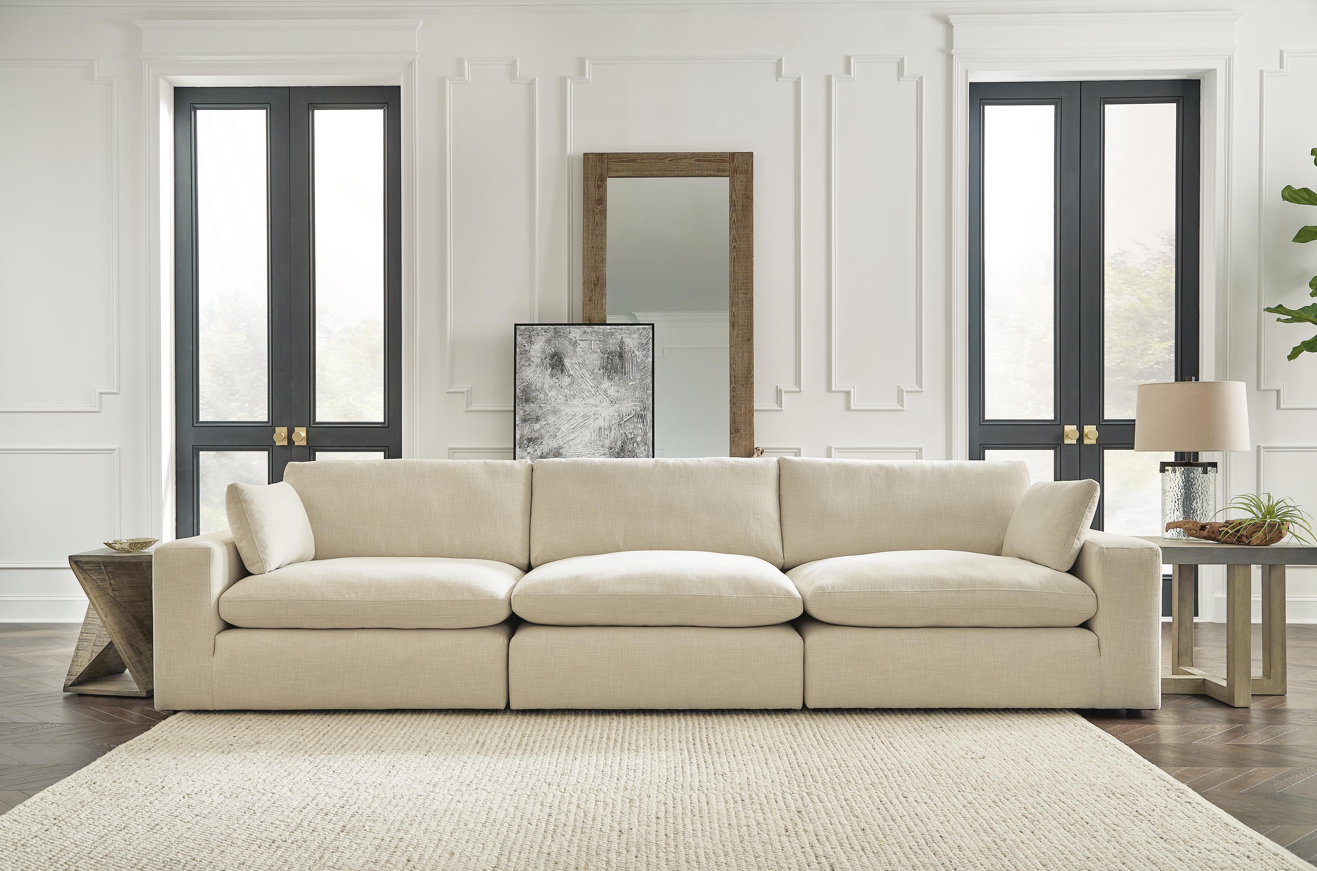Elyza 3-Piece Sectional Sofa in Linen Chenille