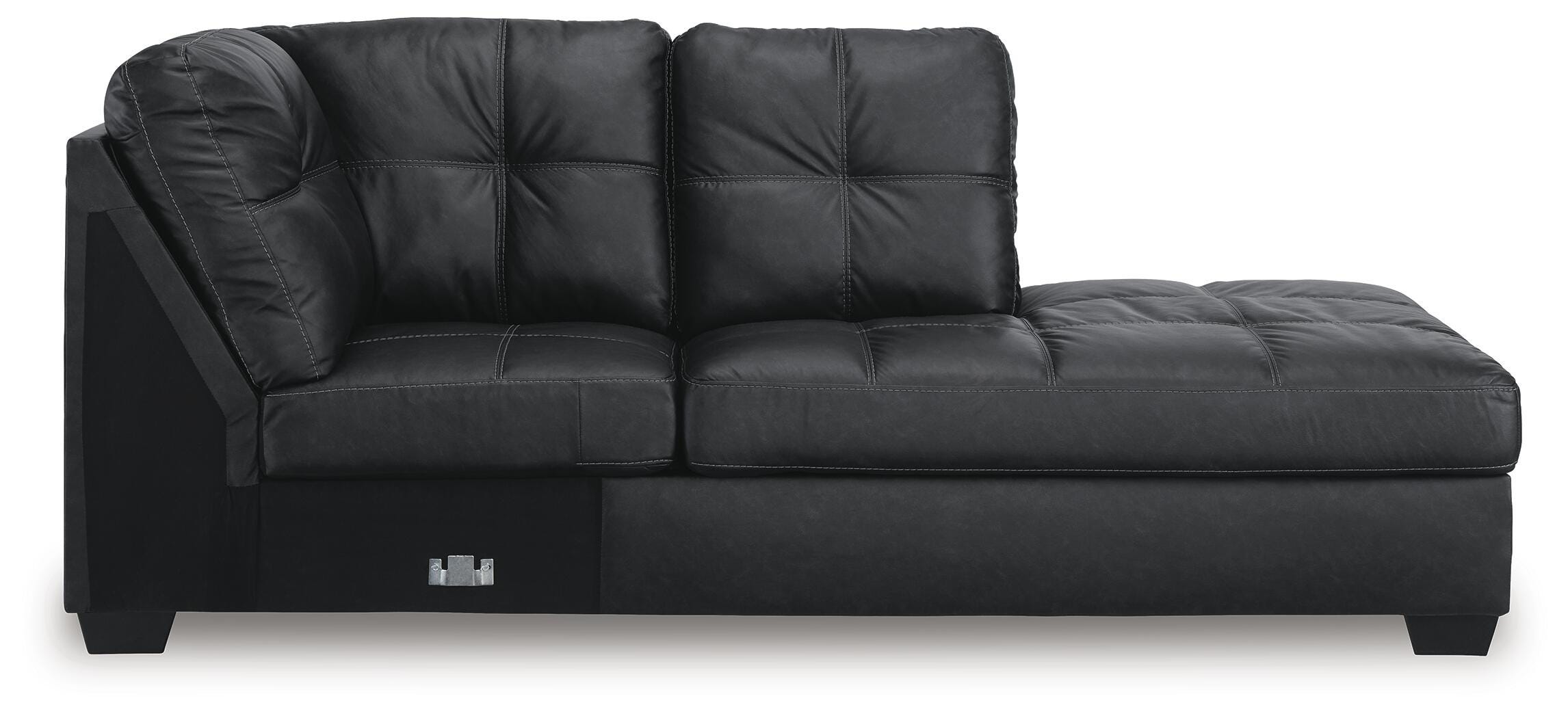 Barlin Mills 2-Piece RAF Chaise Sectional in Carbon Faux Leather