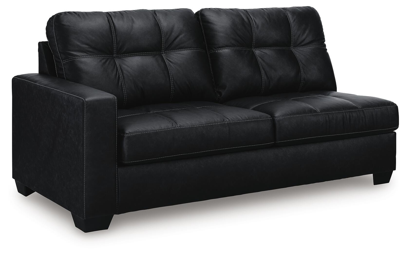 Barlin Mills 2-Piece RAF Chaise Sectional in Carbon Faux Leather