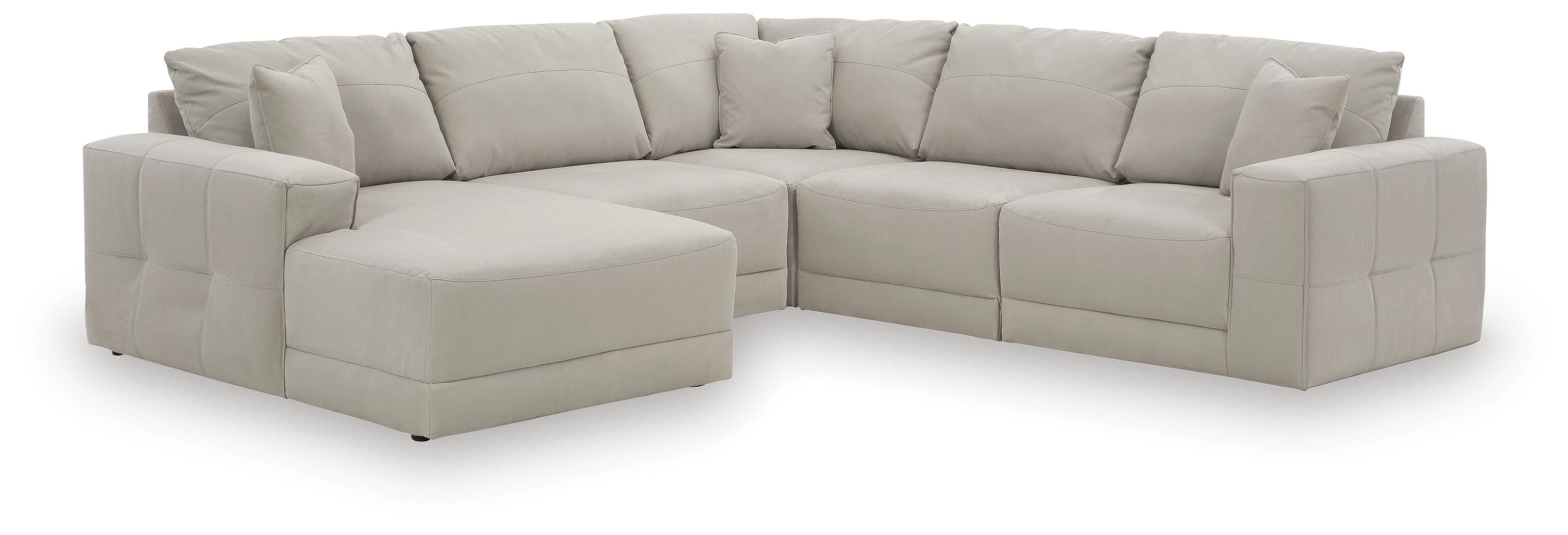 Next-Gen Gaucho 5-Piece LAF Chaise Sectional in Gray Microfiber