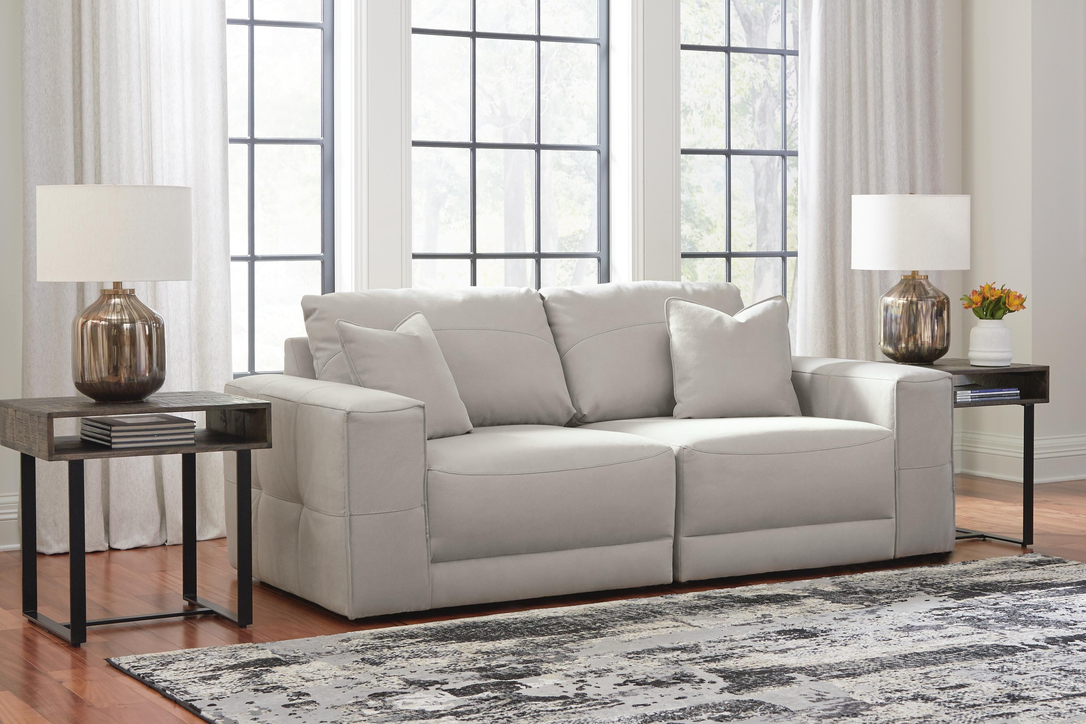 Next-Gen Gaucho 2-Piece Sectional Loveseat in Gray Microfiber