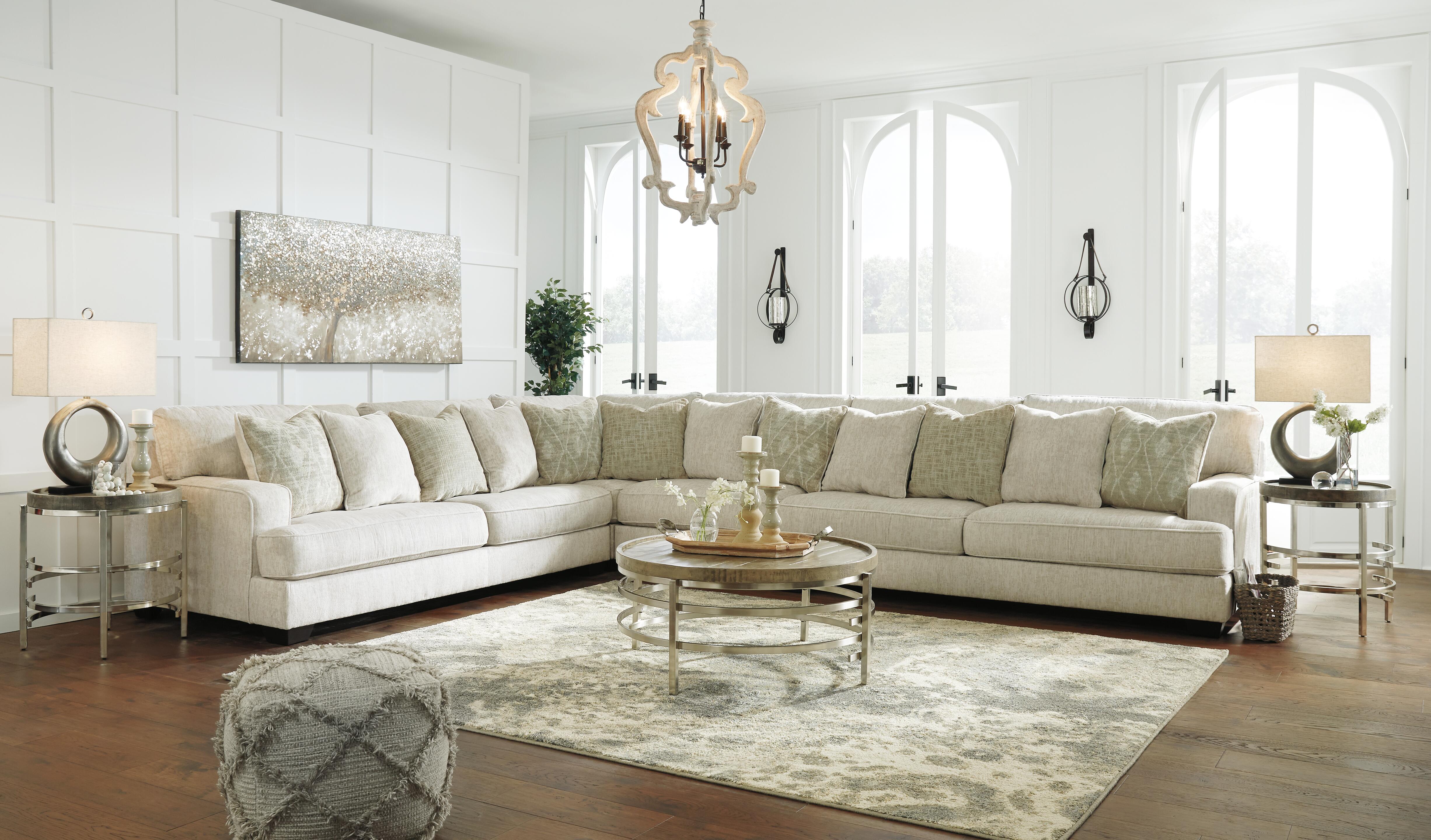 Rawcliffe 4-Piece Double Sectional in Parchment Chenille