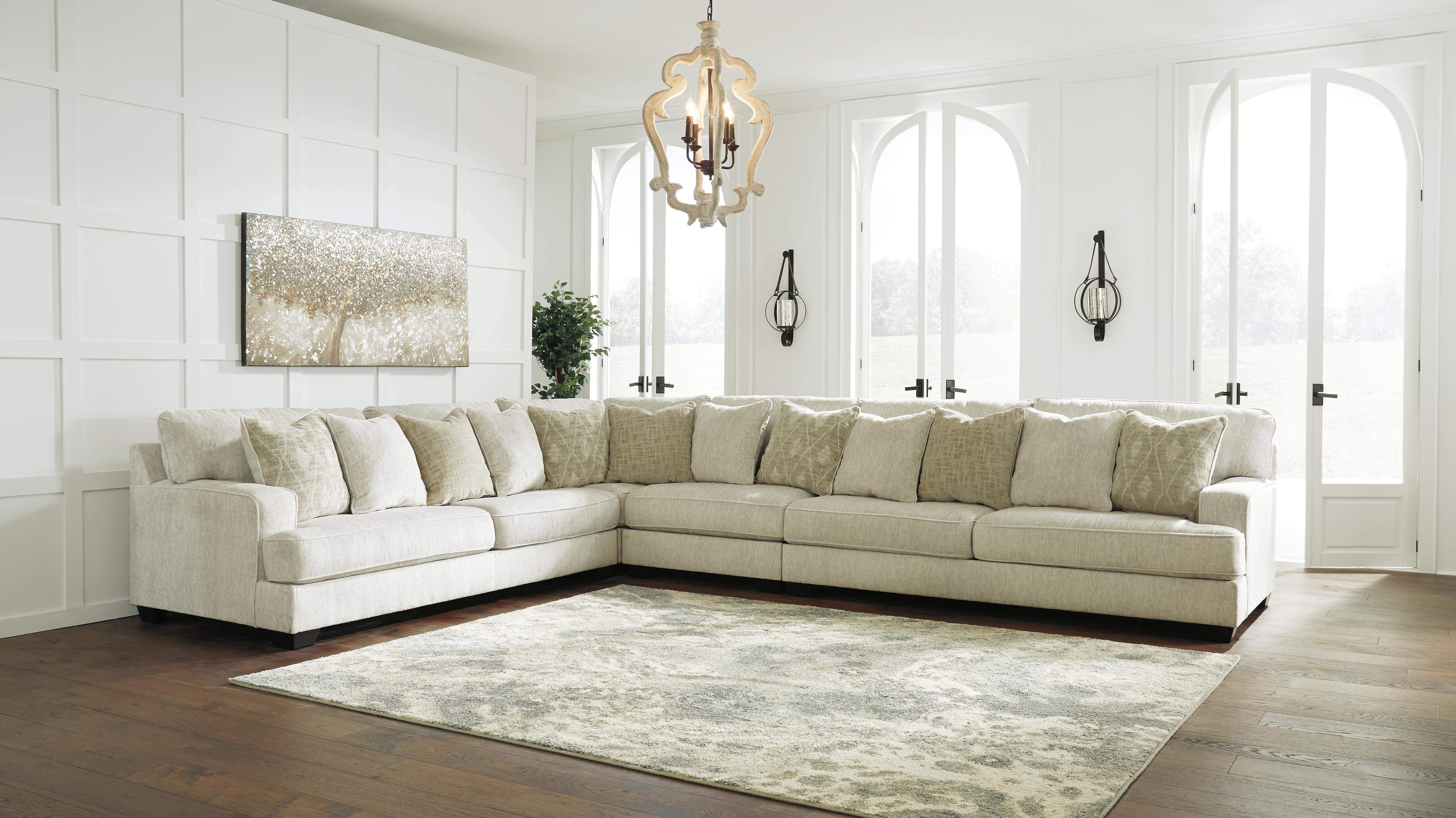 Rawcliffe 4-Piece Double Sectional in Parchment Chenille