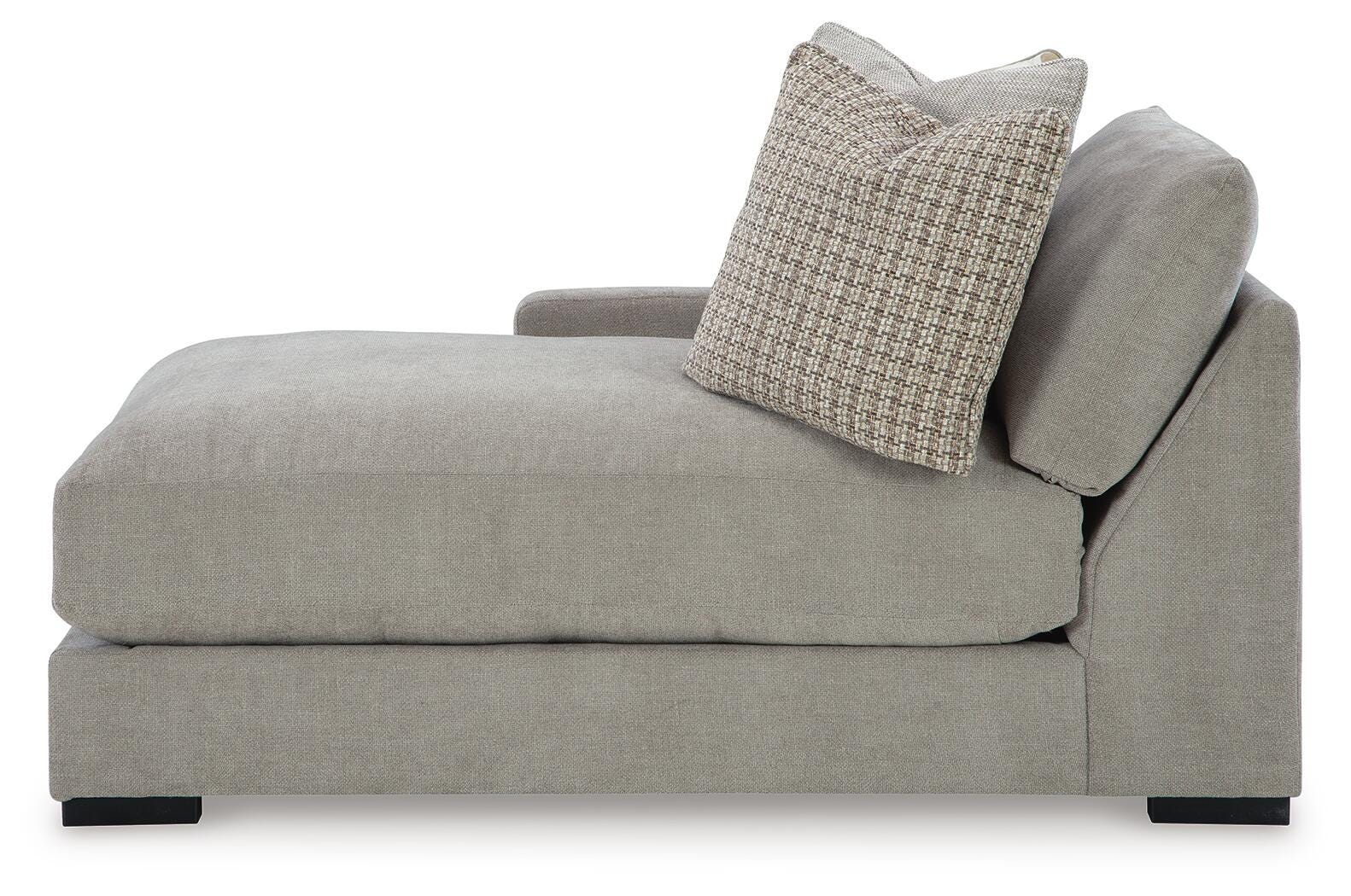 Aslan Court 3-Piece LAF Chaise Sofa Sectional in Flax Chenille
