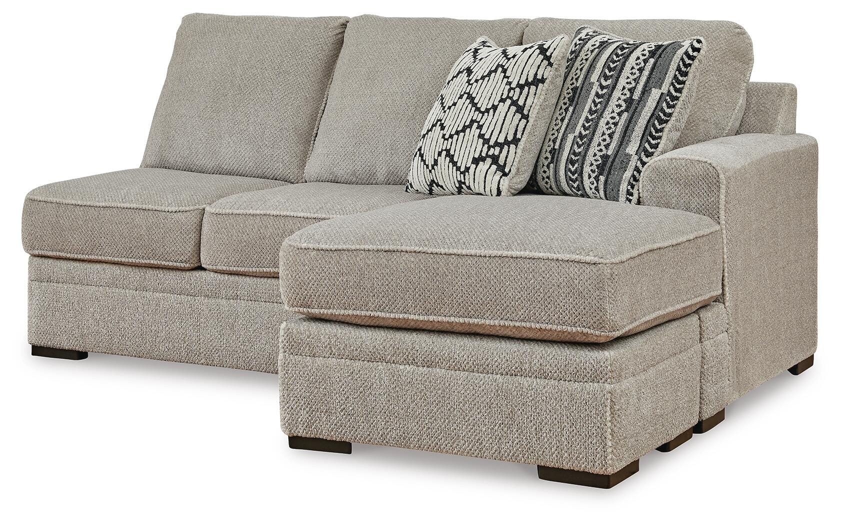Calnita 2-Piece LAF Chaise Sectional in Sisal Velvet