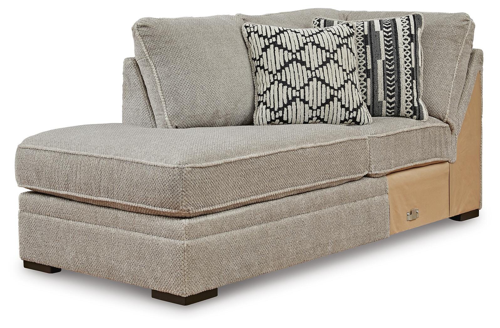Calnita 2-Piece LAF Chaise Sectional in Sisal Velvet