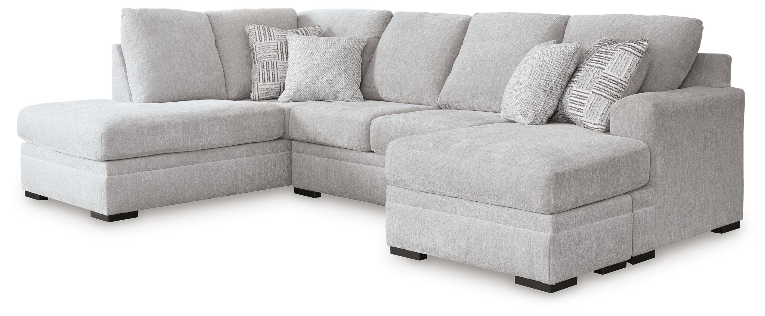 Gabyleigh 2-Piece LAF Chaise Sectional in Nickel Performance Fabric and Next-Gen Nuvella