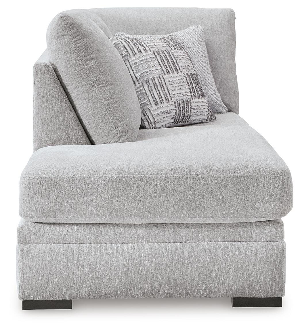 Gabyleigh 2-Piece LAF Chaise Sectional in Nickel Performance Fabric and Next-Gen Nuvella