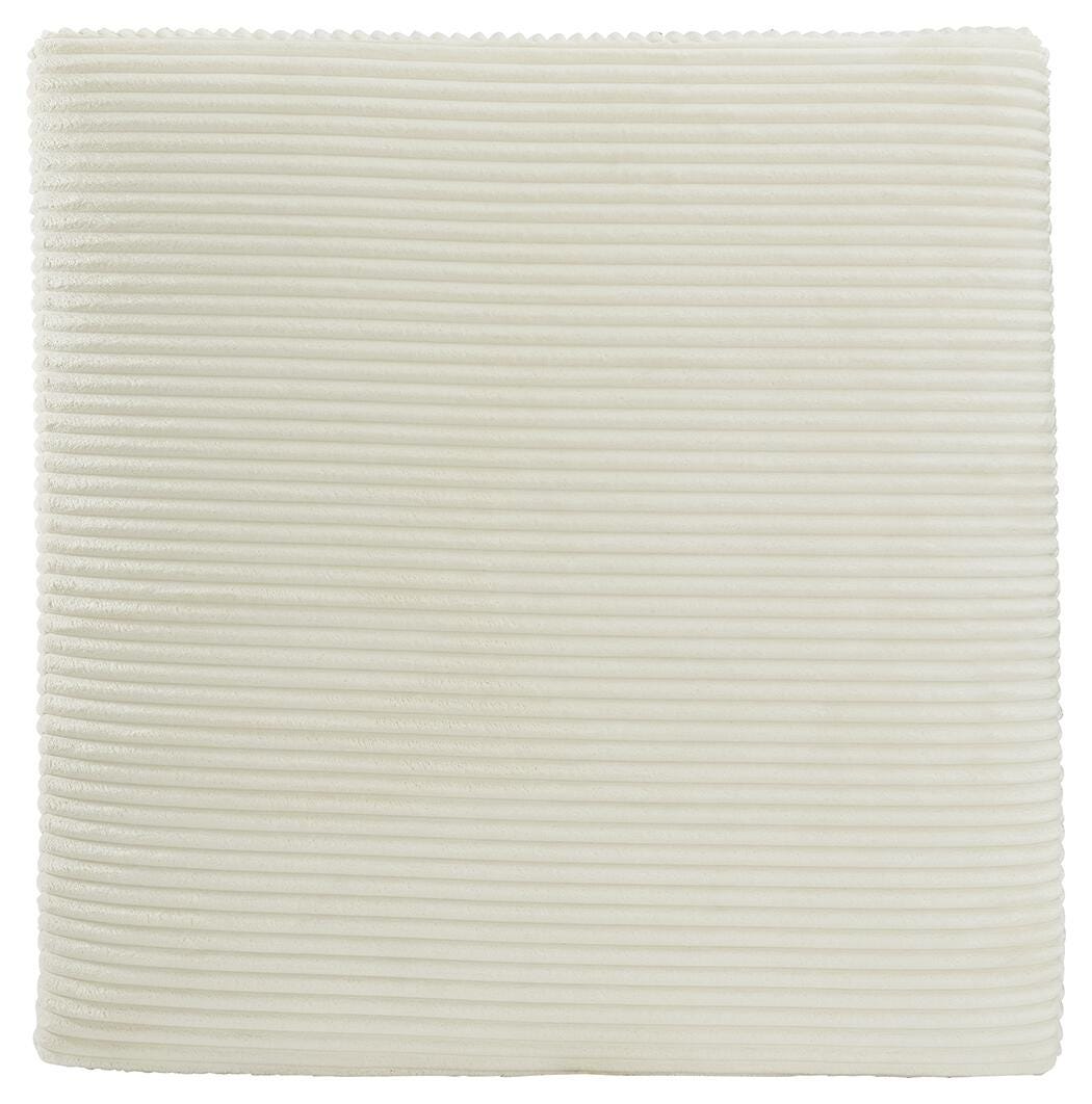 Lindyn Oversized Accent Ottoman in Ivory Velvet
