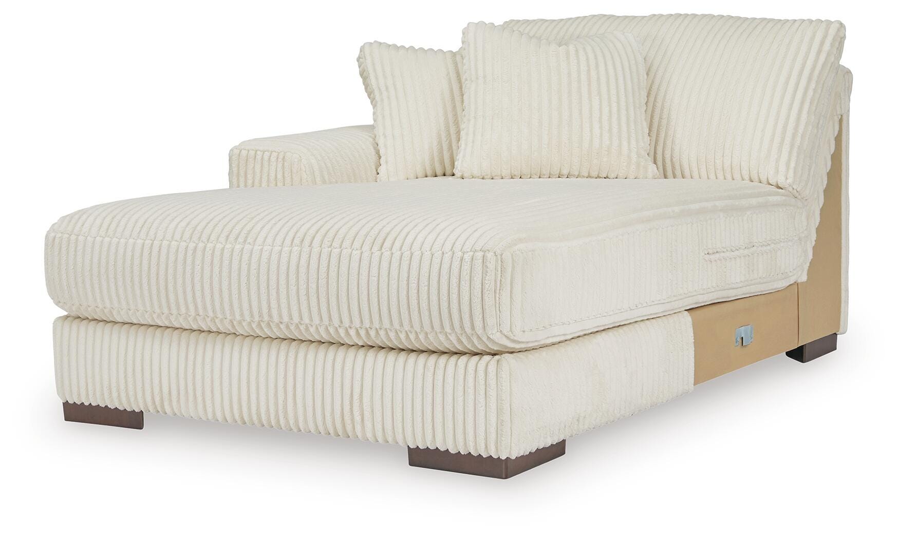 Lindyn 5-Piece LAF Chaise Sectional in Ivory Velvet