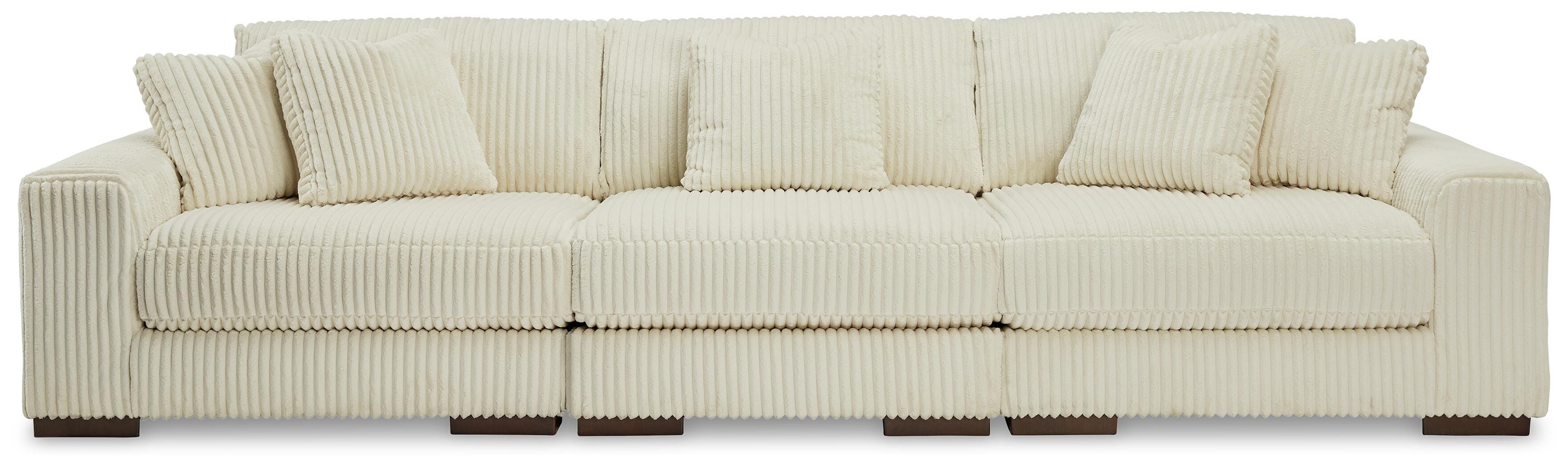 Lindyn 3-Piece Sectional Sofa in Ivory Velvet