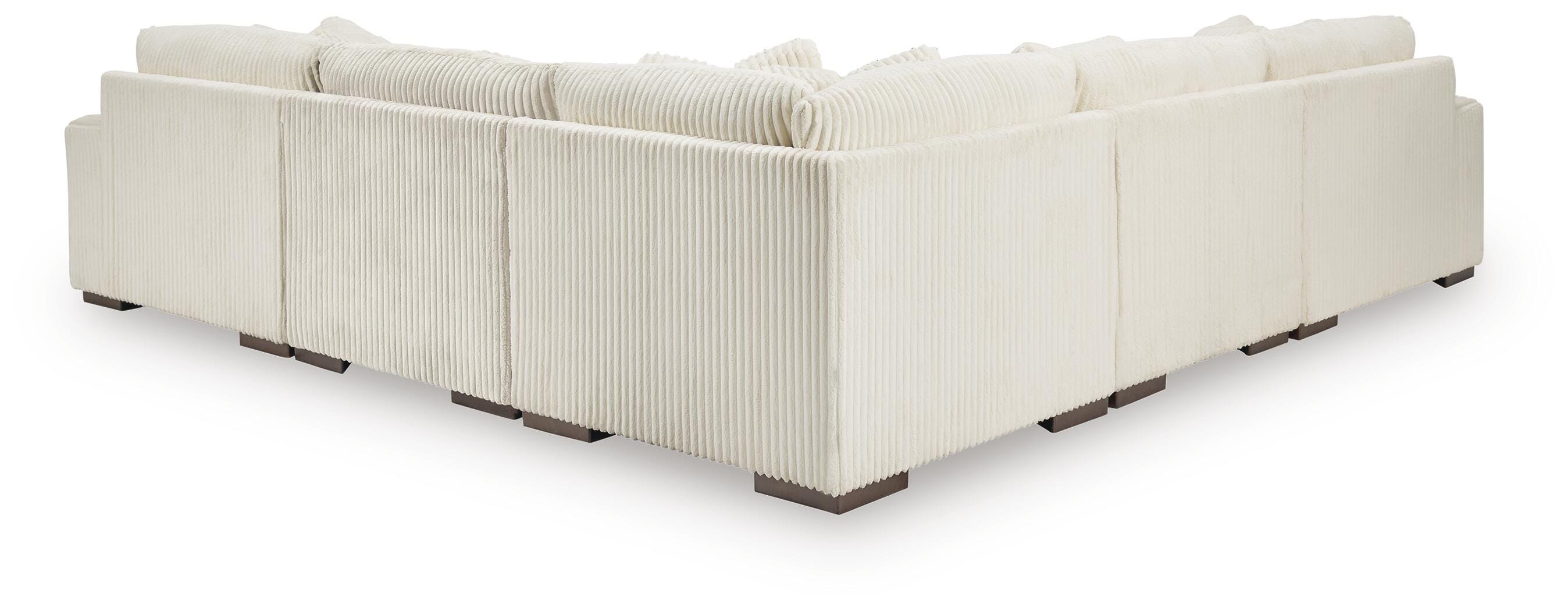 Lindyn 5-Piece RAF Chaise Sectional in Ivory Velvet