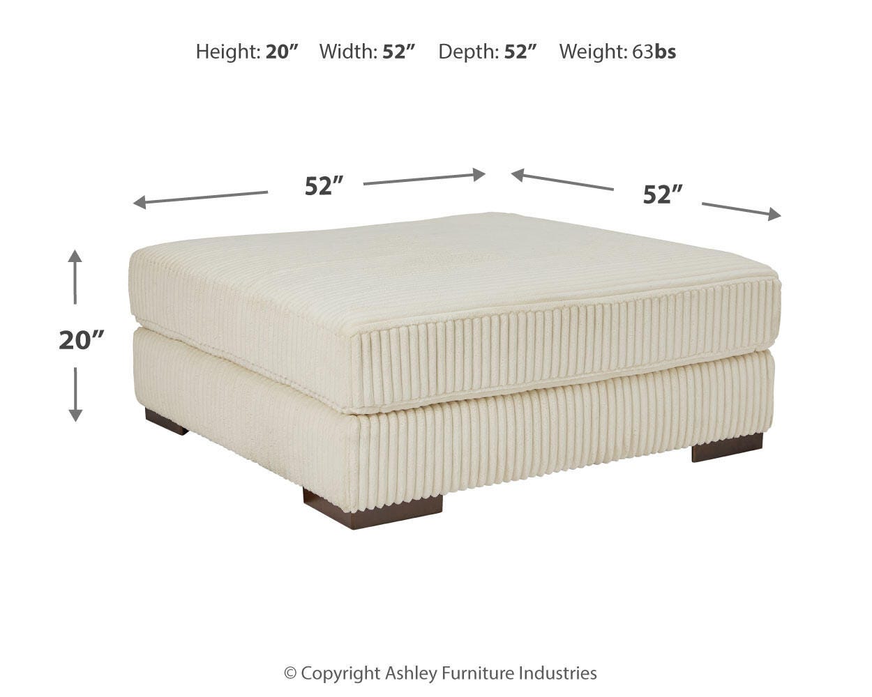 Lindyn 6-Piece Sectional with Chaise and Ottoman in Ivory