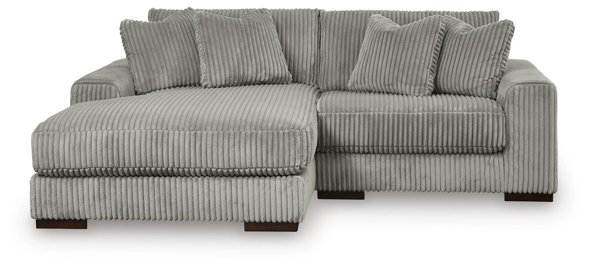 Lindyn 2-Piece LAF Chaise Sectional in Fog Velvet