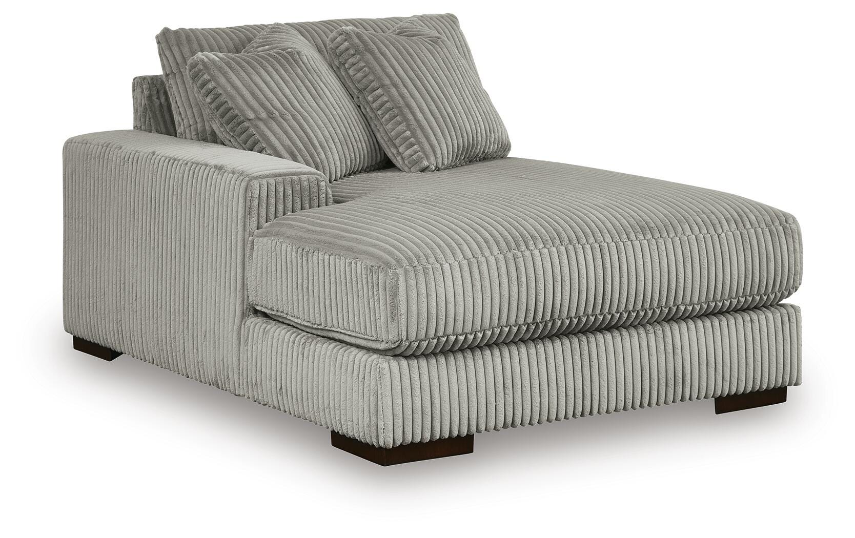 Lindyn 3-Piece Sectional and Oversized Swivel Accent Chair in Fog
