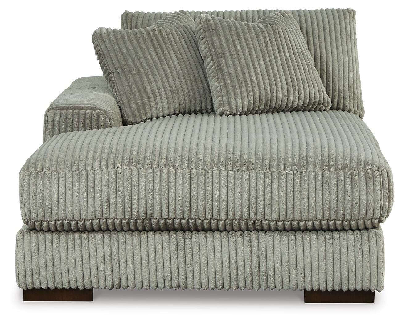 Lindyn 3-Piece Sectional and Oversized Swivel Accent Chair in Fog