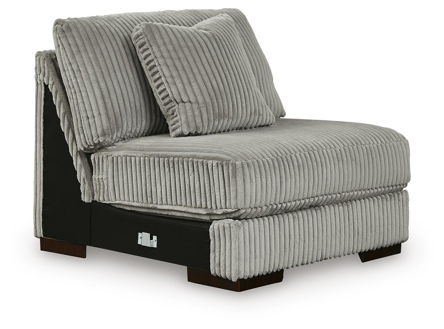 Lindyn 3-Piece Sectional and Oversized Swivel Accent Chair in Fog
