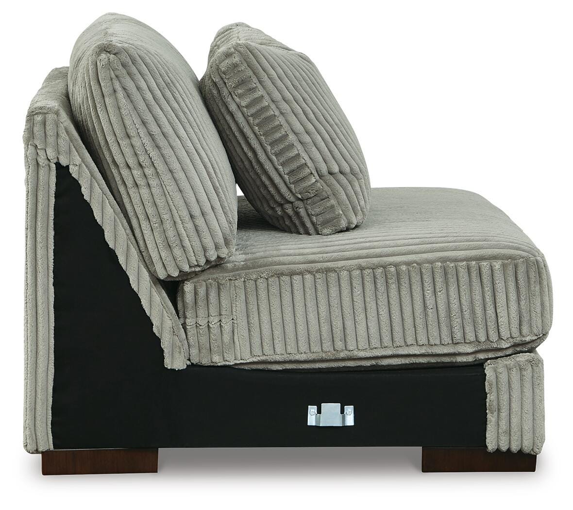 Lindyn 3-Piece Sectional and Oversized Swivel Accent Chair in Fog