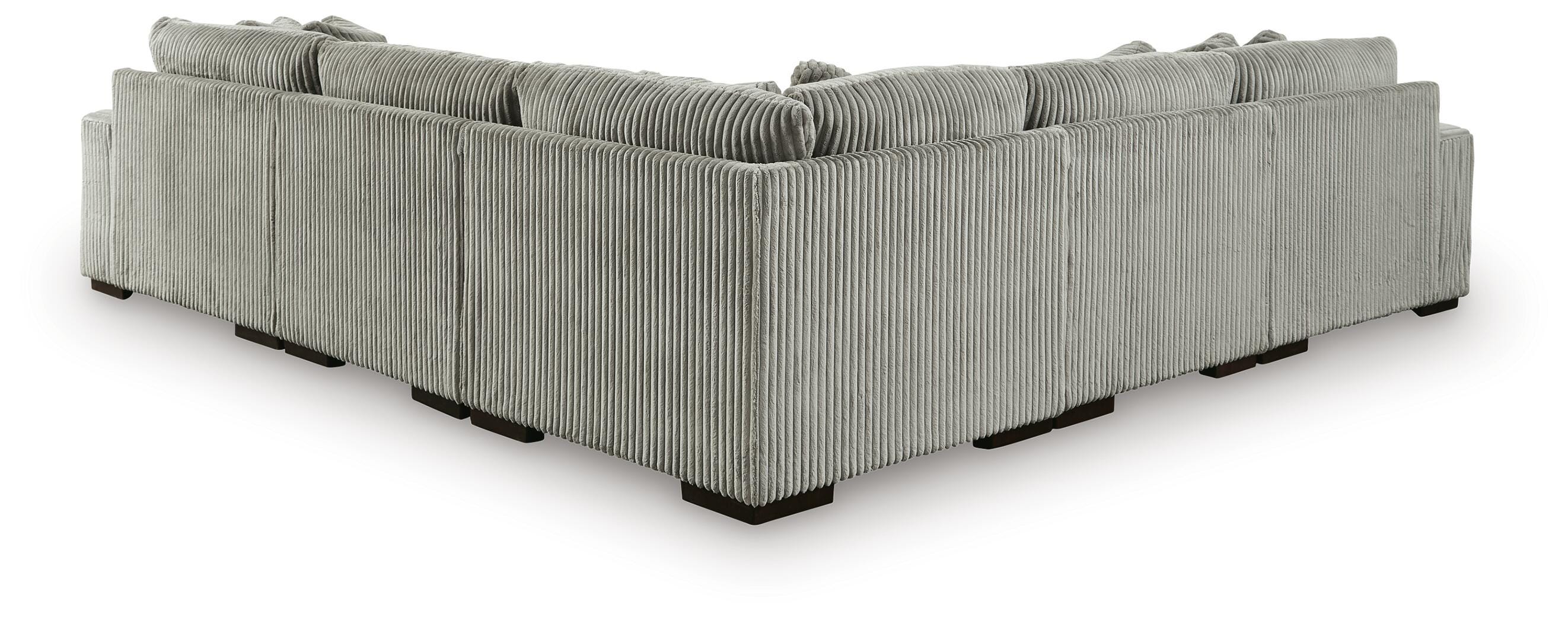 Lindyn 5-Piece RAF Chaise Sectional in Fog Velvet
