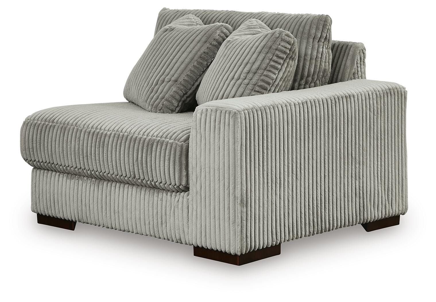 Lindyn 3-Piece Sectional and Oversized Swivel Accent Chair in Fog