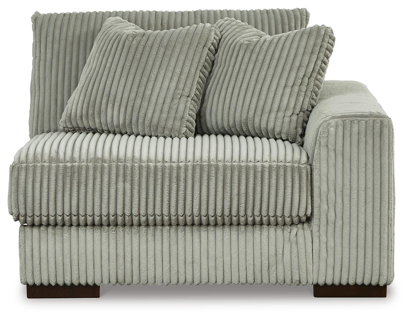 Lindyn 3-Piece Sectional and Oversized Swivel Accent Chair in Fog