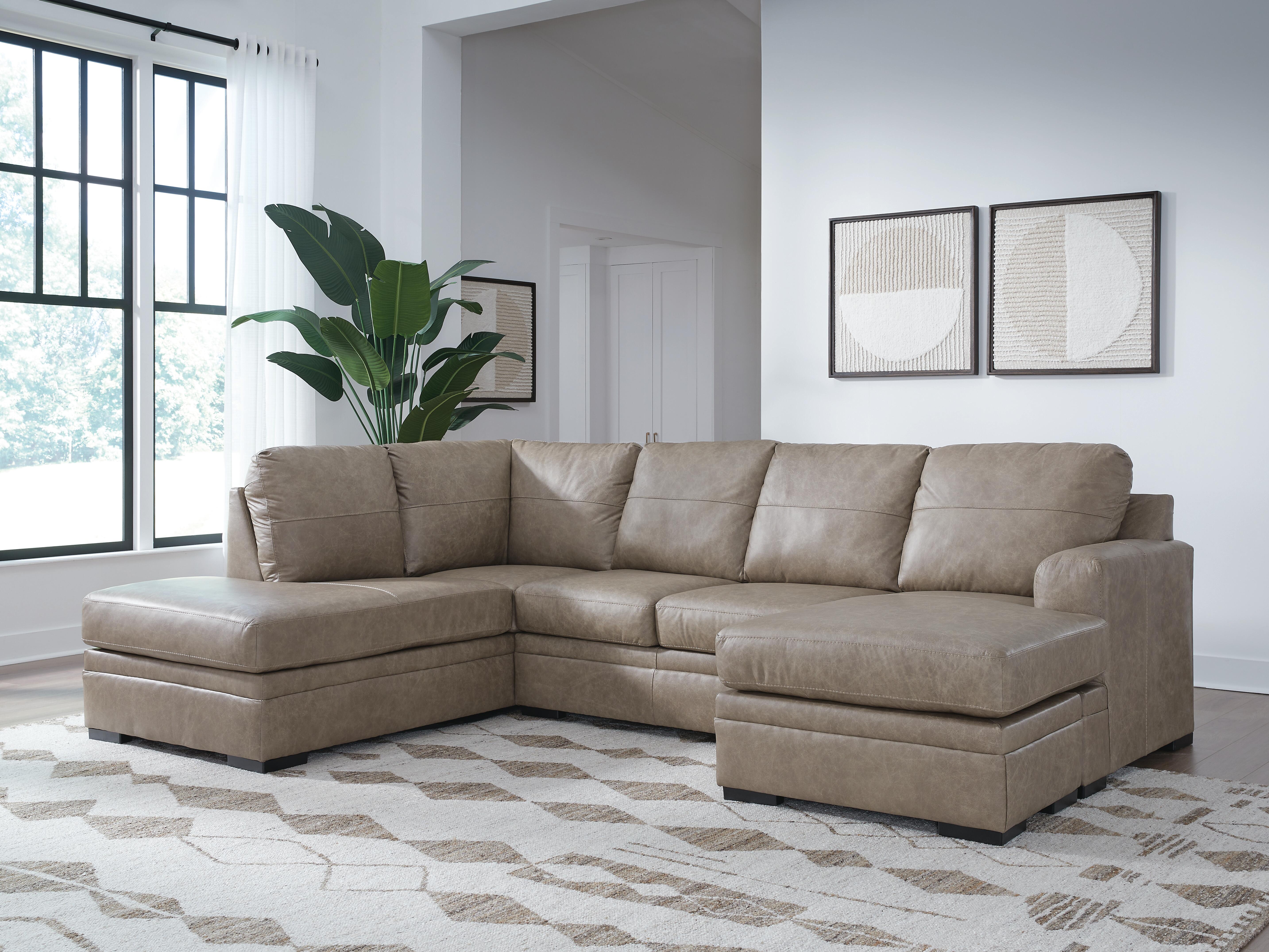 Amuleto 2-Piece LAF Chaise Sectional in Desert Leather
