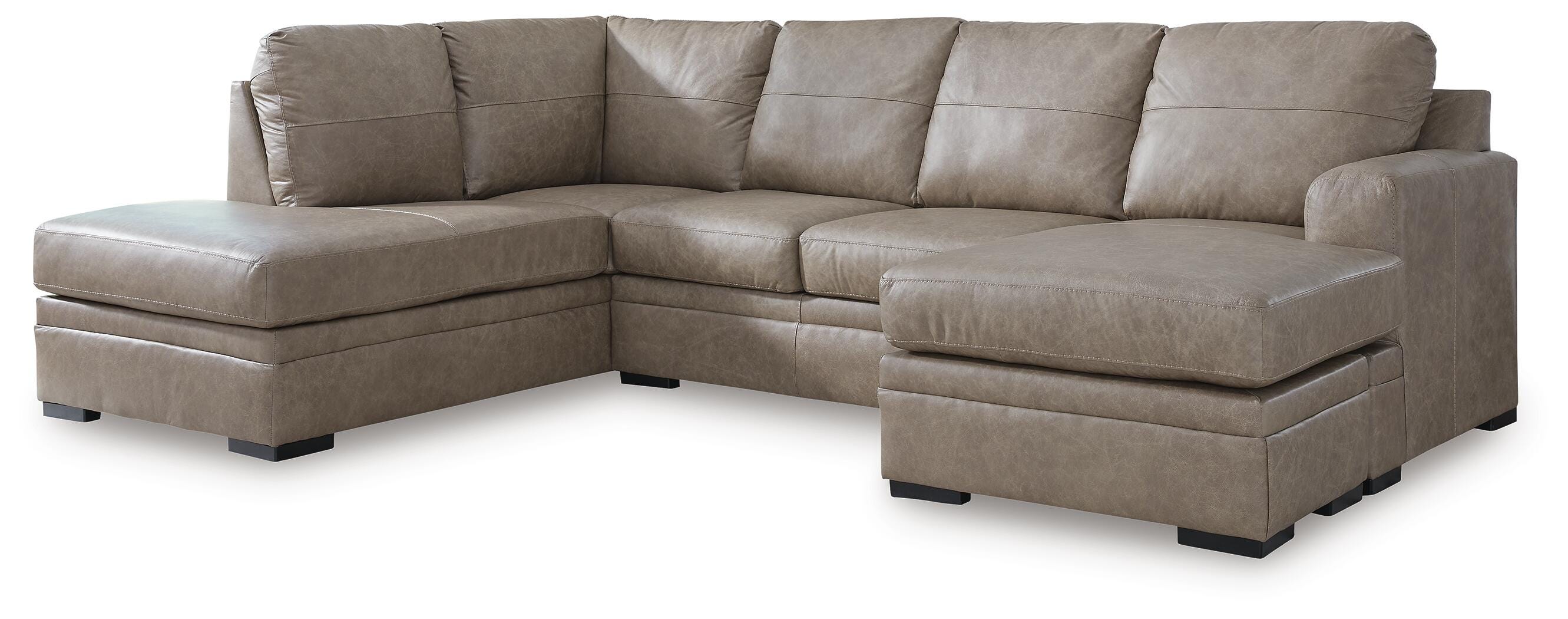 Amuleto 2-Piece LAF Chaise Sectional in Desert Leather