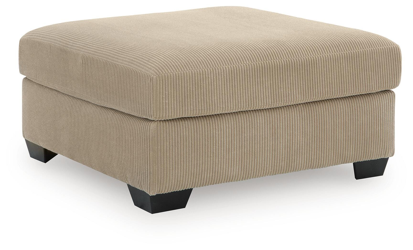 SimpleJoy Oversized Accent Ottoman in Sand Chenille and Velvet