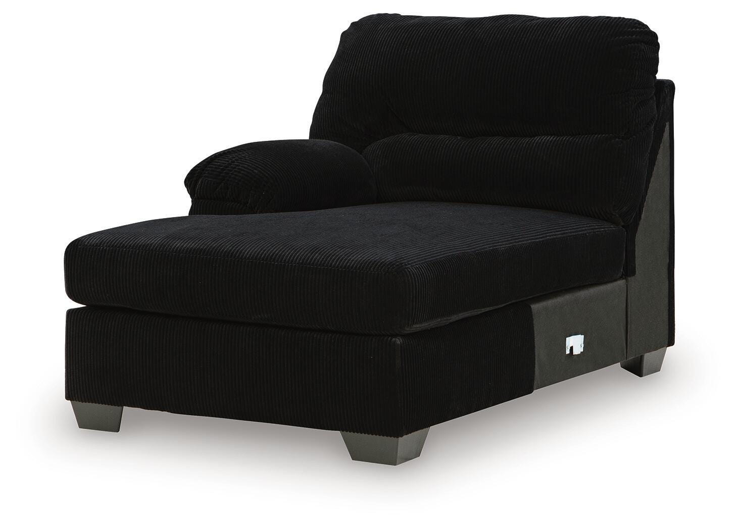 SimpleJoy 3-Piece LAF Chaise Sectional in Onyx