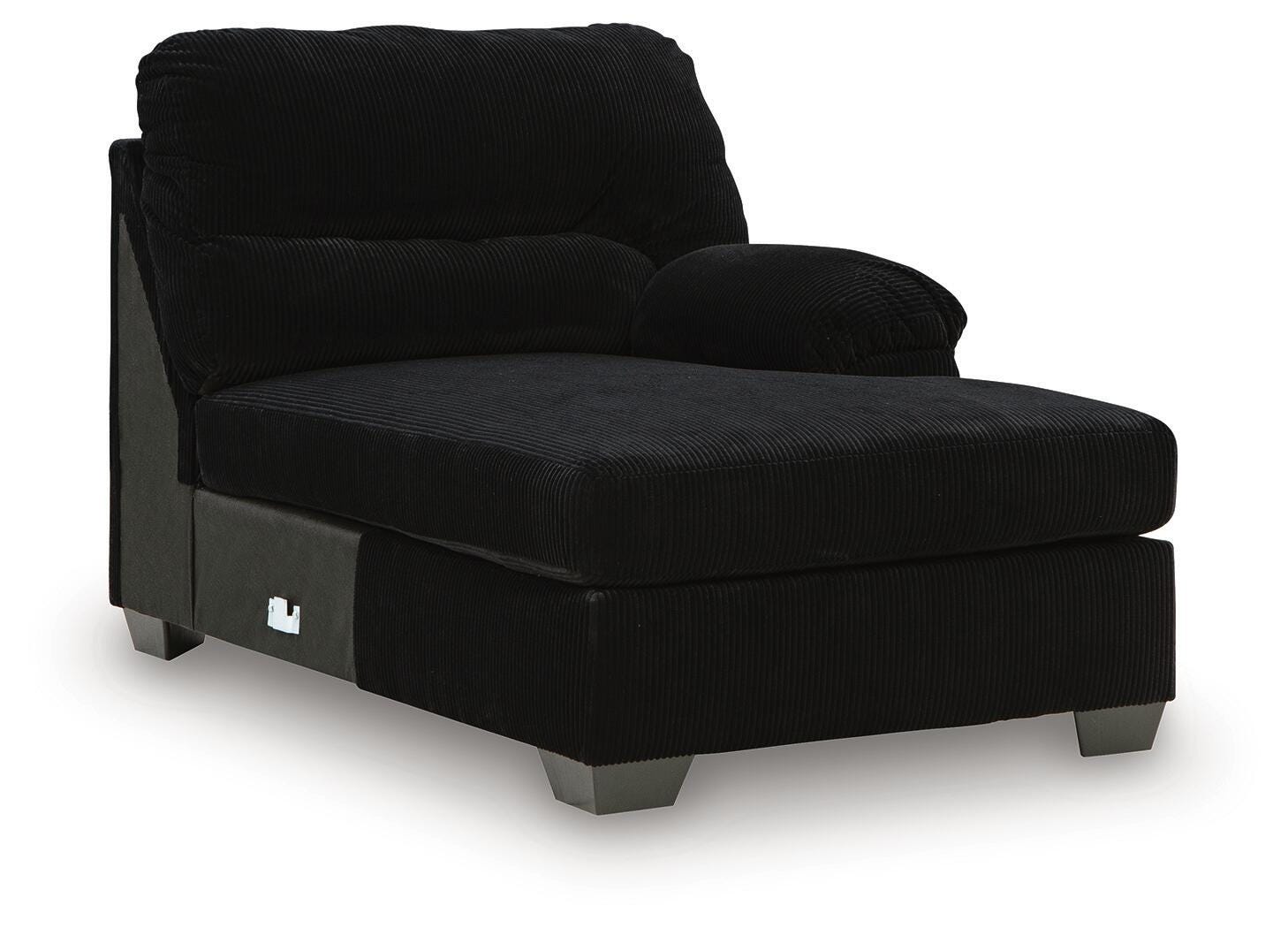 SimpleJoy 3-Piece RAF Chaise Sectional in Onyx