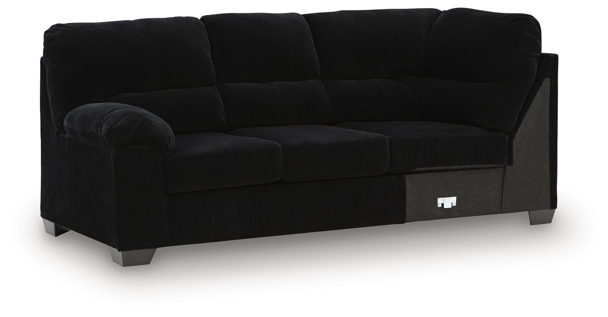 SimpleJoy 3-Piece RAF Chaise Sectional in Onyx