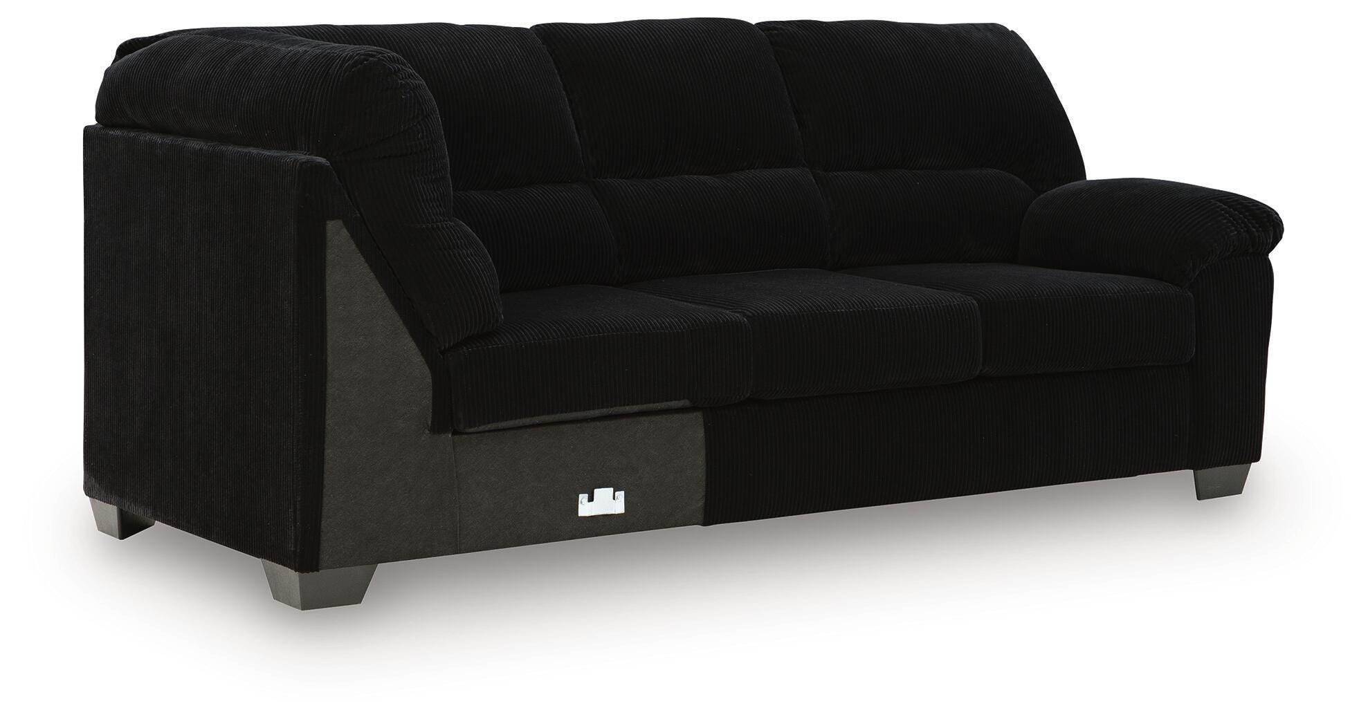 SimpleJoy 3-Piece LAF Chaise Sectional in Onyx