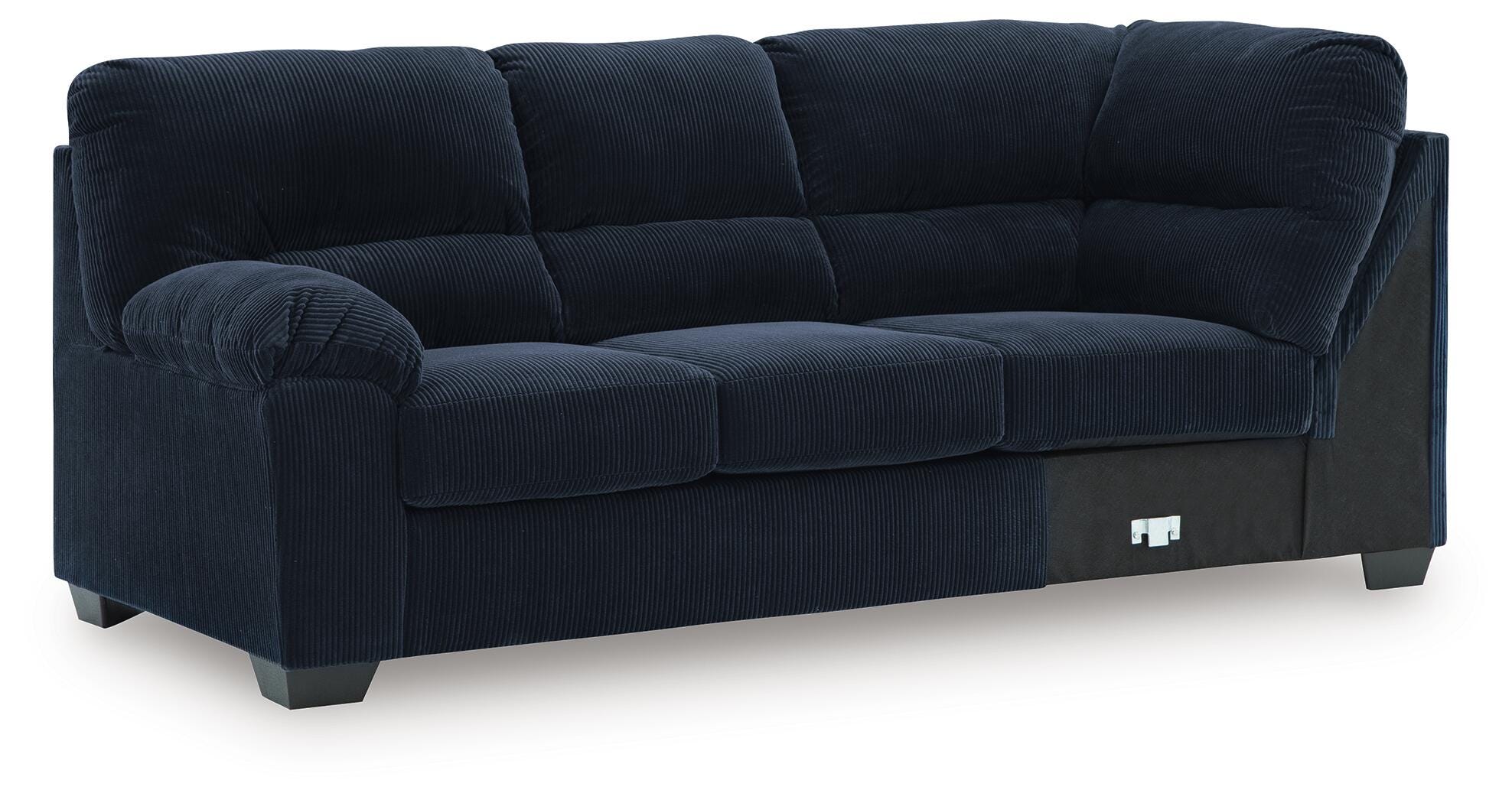SimpleJoy 3-Piece RAF Chaise Sectional in Navy