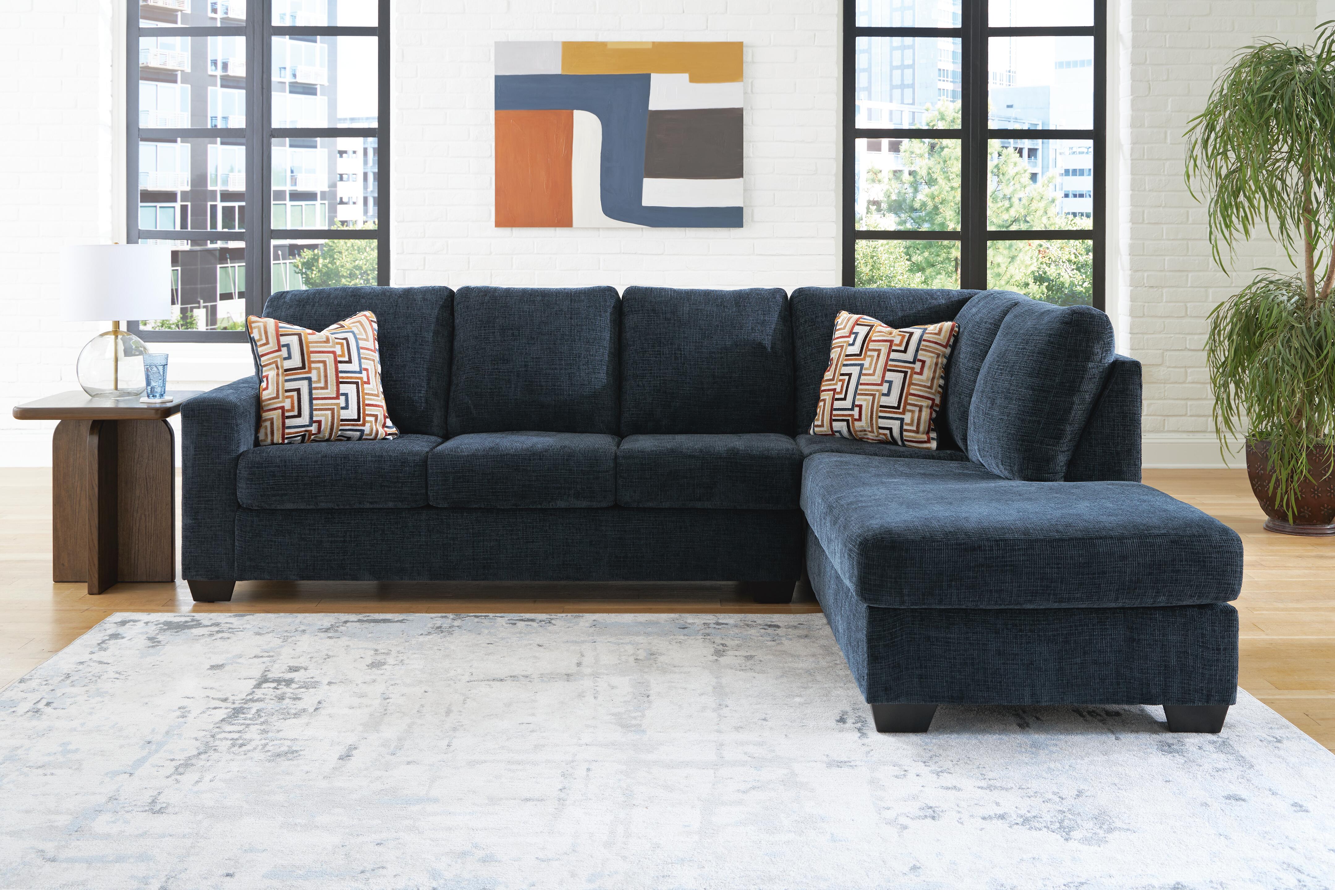 Aviemore 2-Piece RAF Chaise Sectional in Ink Chenille