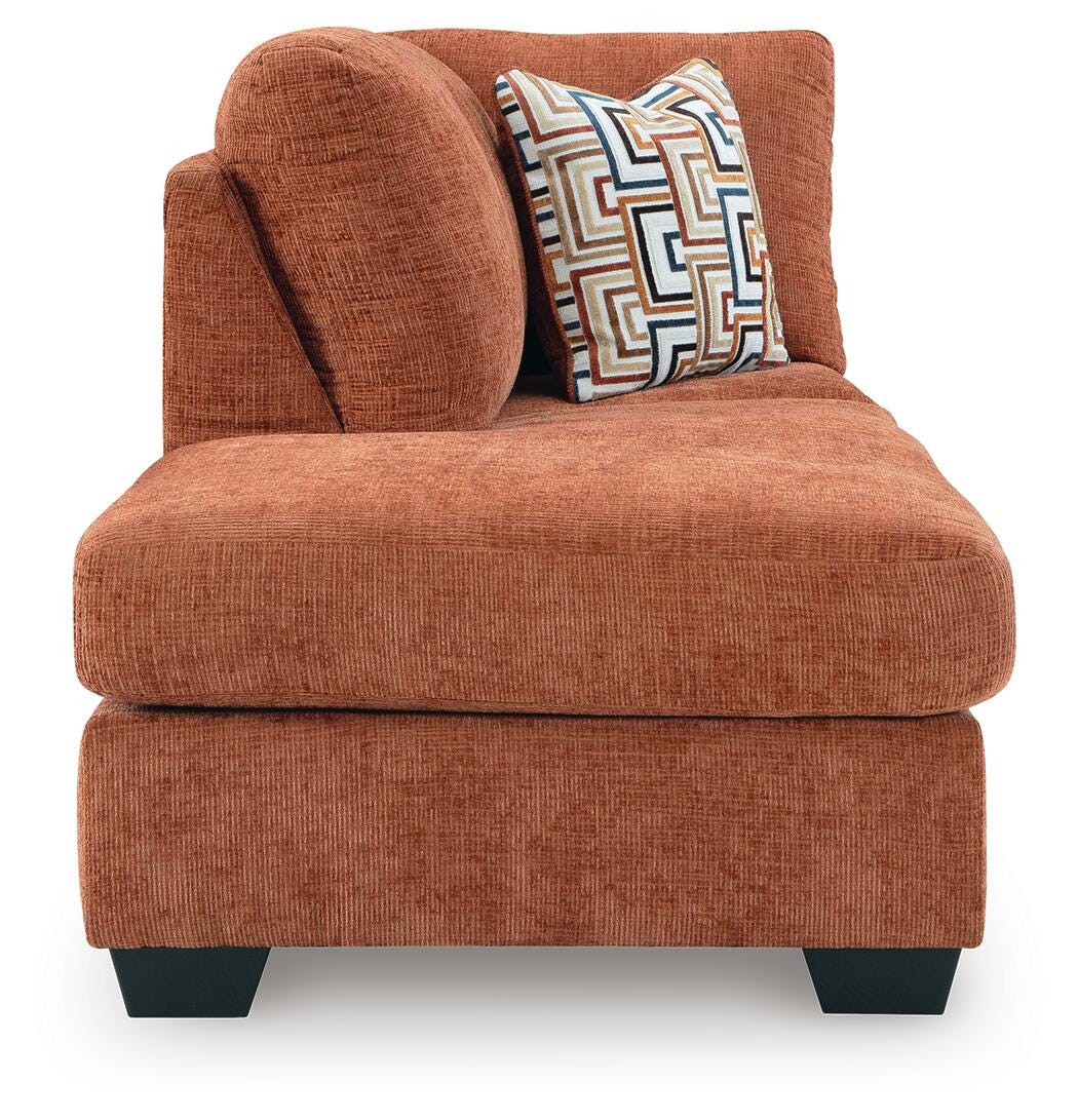 Aviemore 2-Piece Sectional with Chaise, Recliner and Ottoman in Spice