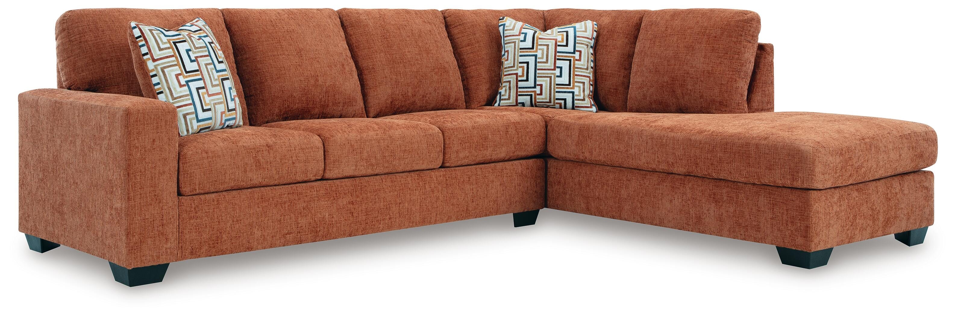 Aviemore 2-Piece RAF Chaise Sectional in Spice Chenille
