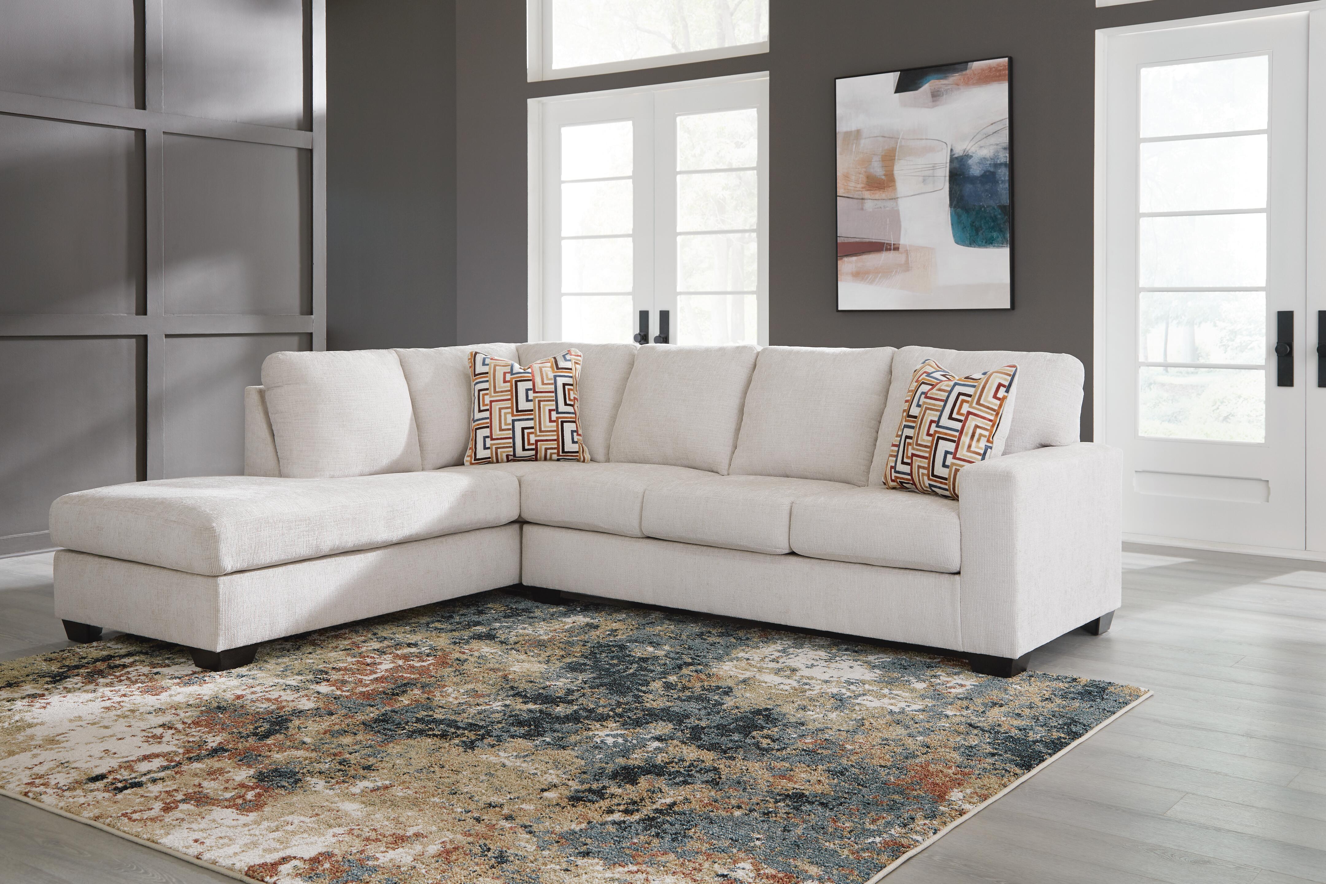 Aviemore 2-Piece LAF Chaise Sectional in Stone Chenille
