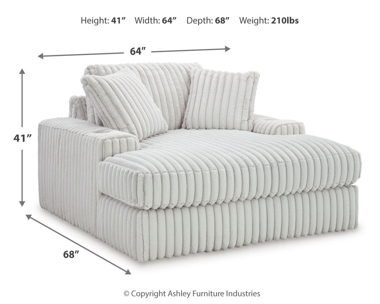 Stupendous 3-Piece Sectional and Oversized Chaise in Alloy