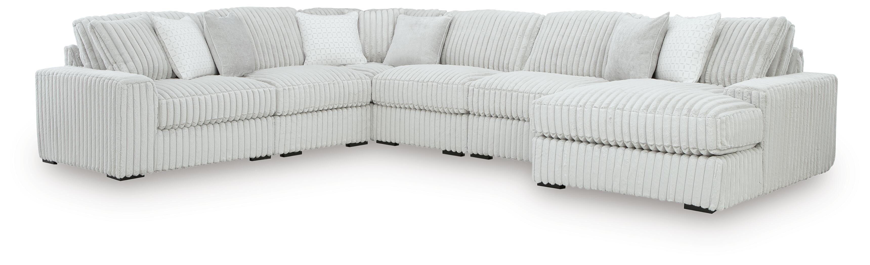 Stupendous 6-Piece RAF Chaise Sectional in Alloy