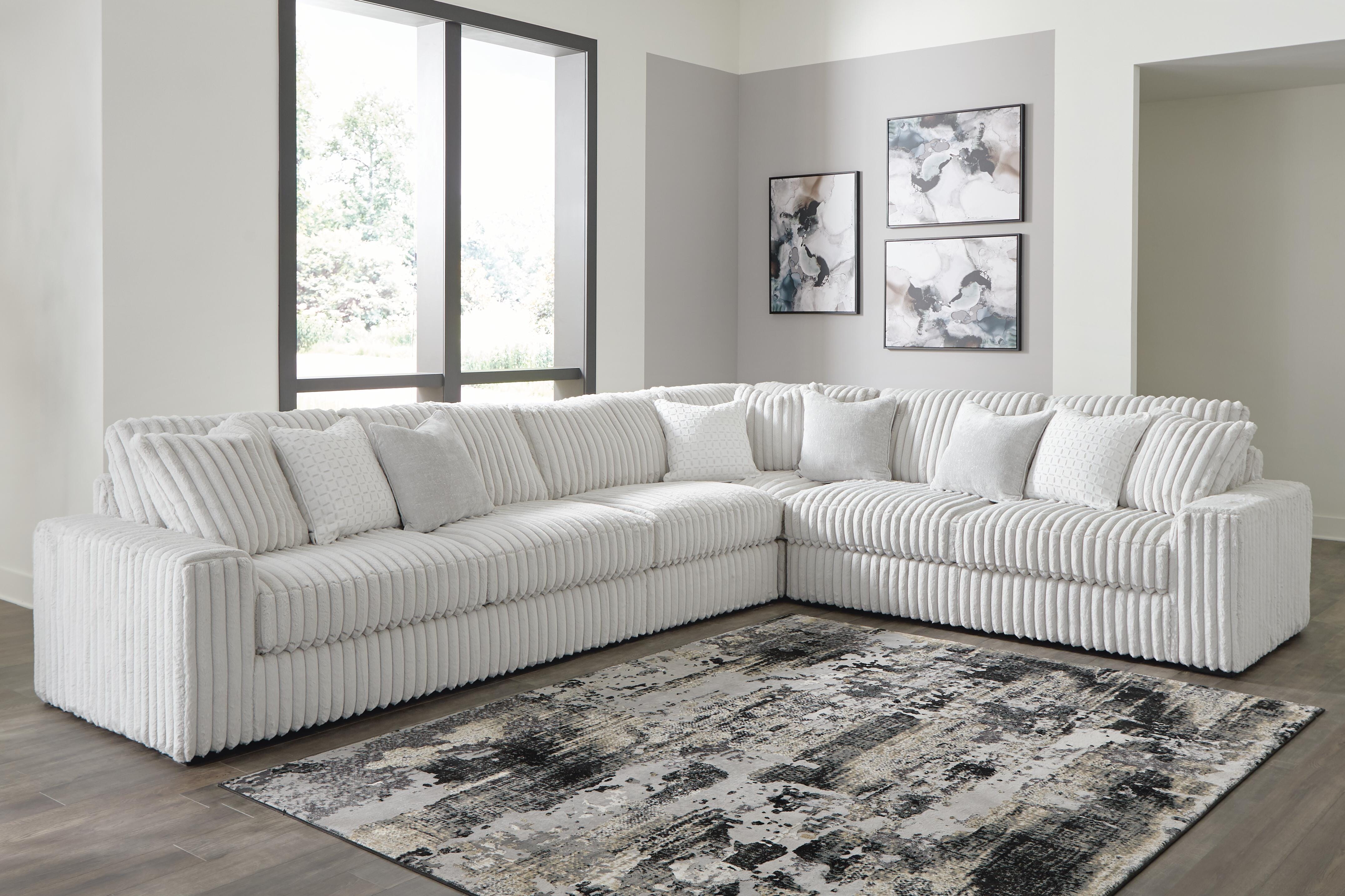Stupendous 4-Piece Symmetrical Sectional in Alloy Velvet