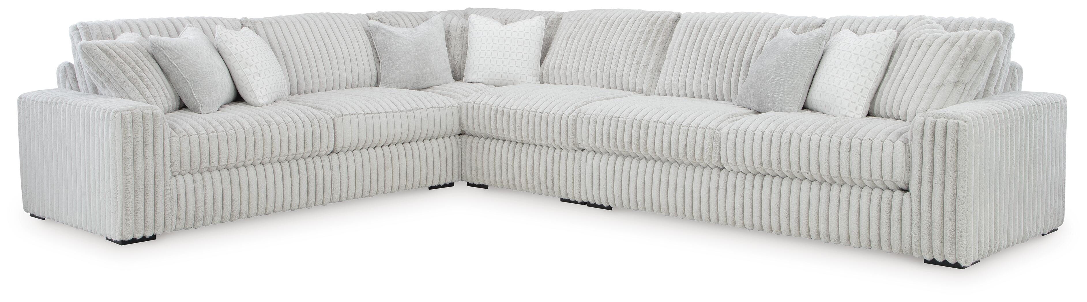 Stupendous 4-Piece Symmetrical Sectional in Alloy Velvet