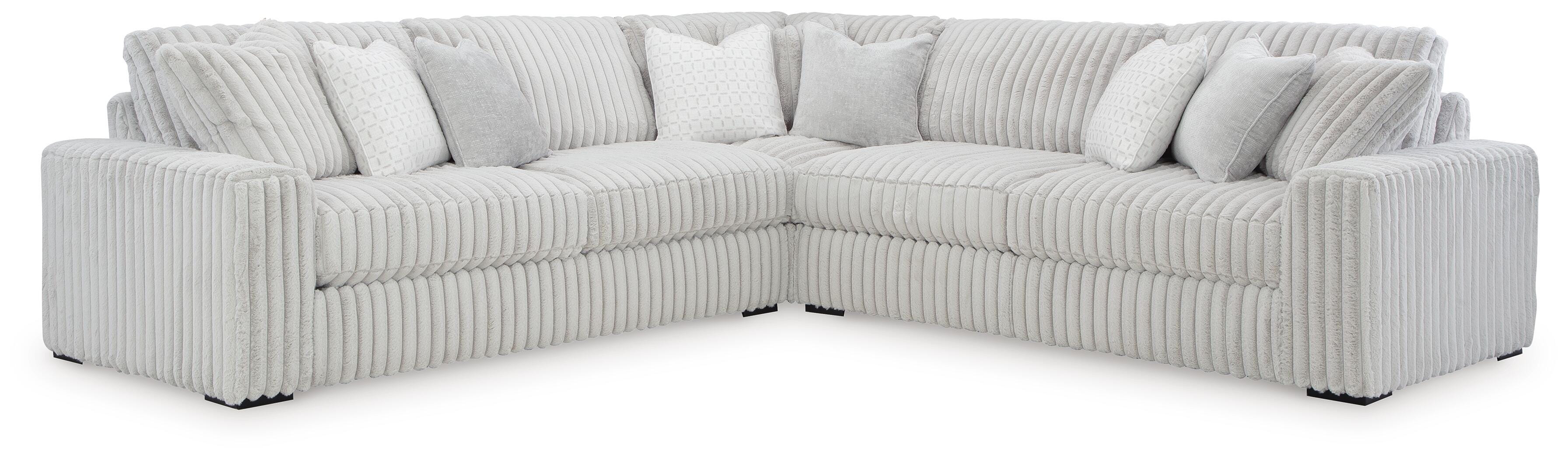 Stupendous 3-Piece Sectional in Alloy Velvet