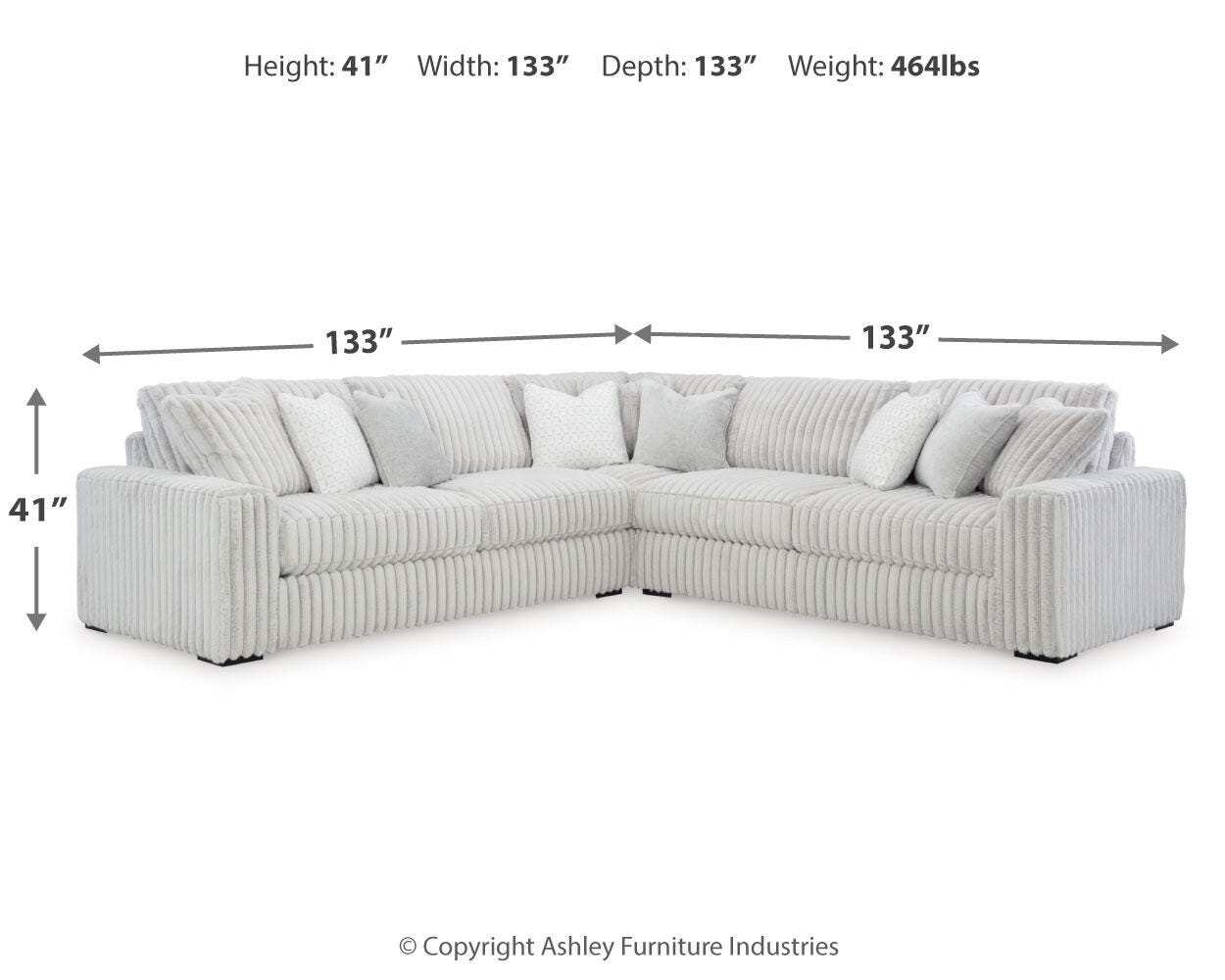 Stupendous 3-Piece Sectional in Alloy Velvet