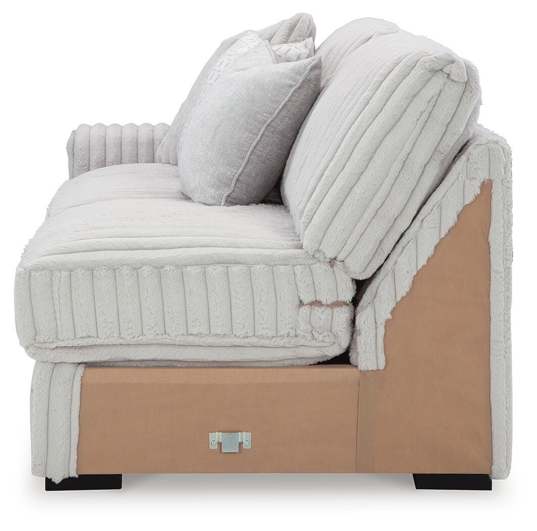 Stupendous 4-Piece Sectional and Oversized Accent Ottoman in Alloy