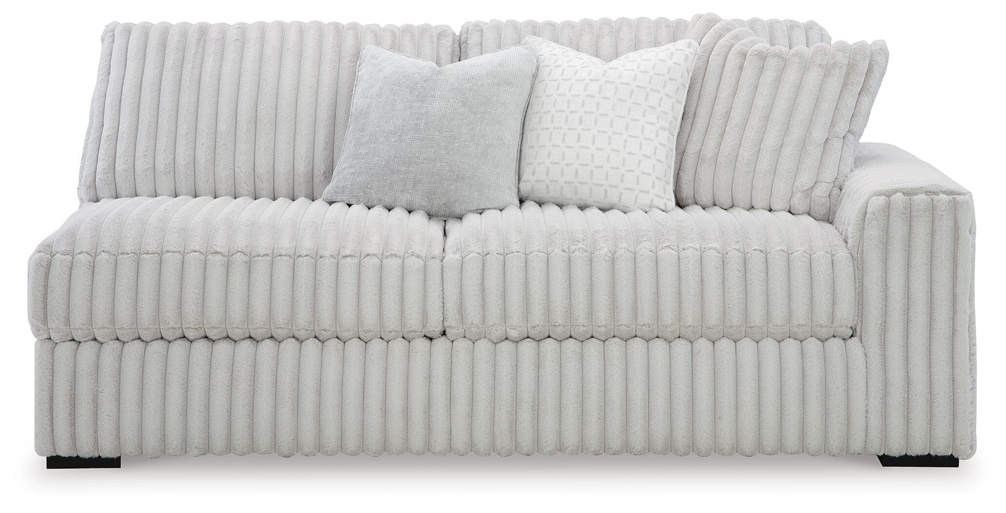 Stupendous 5-Piece Sectional with LAF Chaise in Alloy Velvet