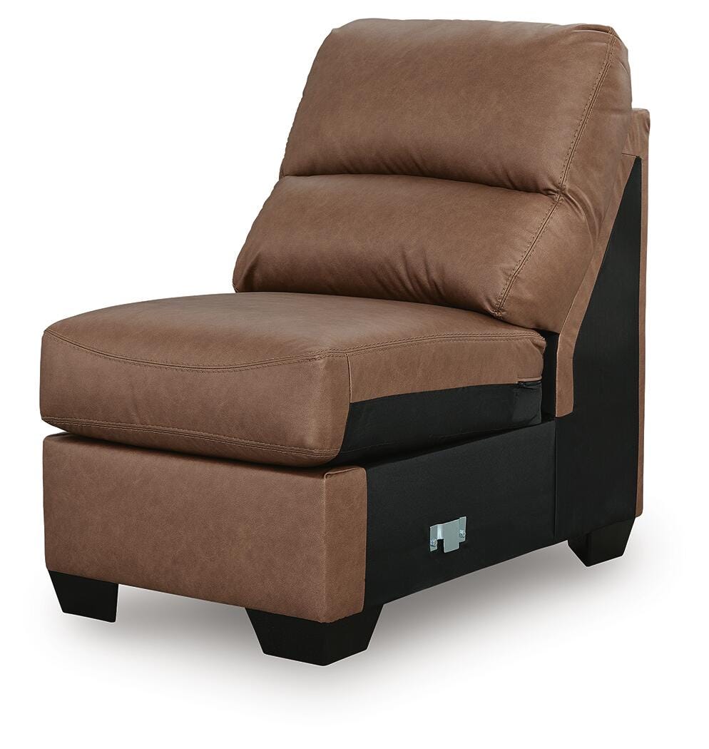 WillowBend 3-Piece LAF Sectional in Caramel Faux Leather