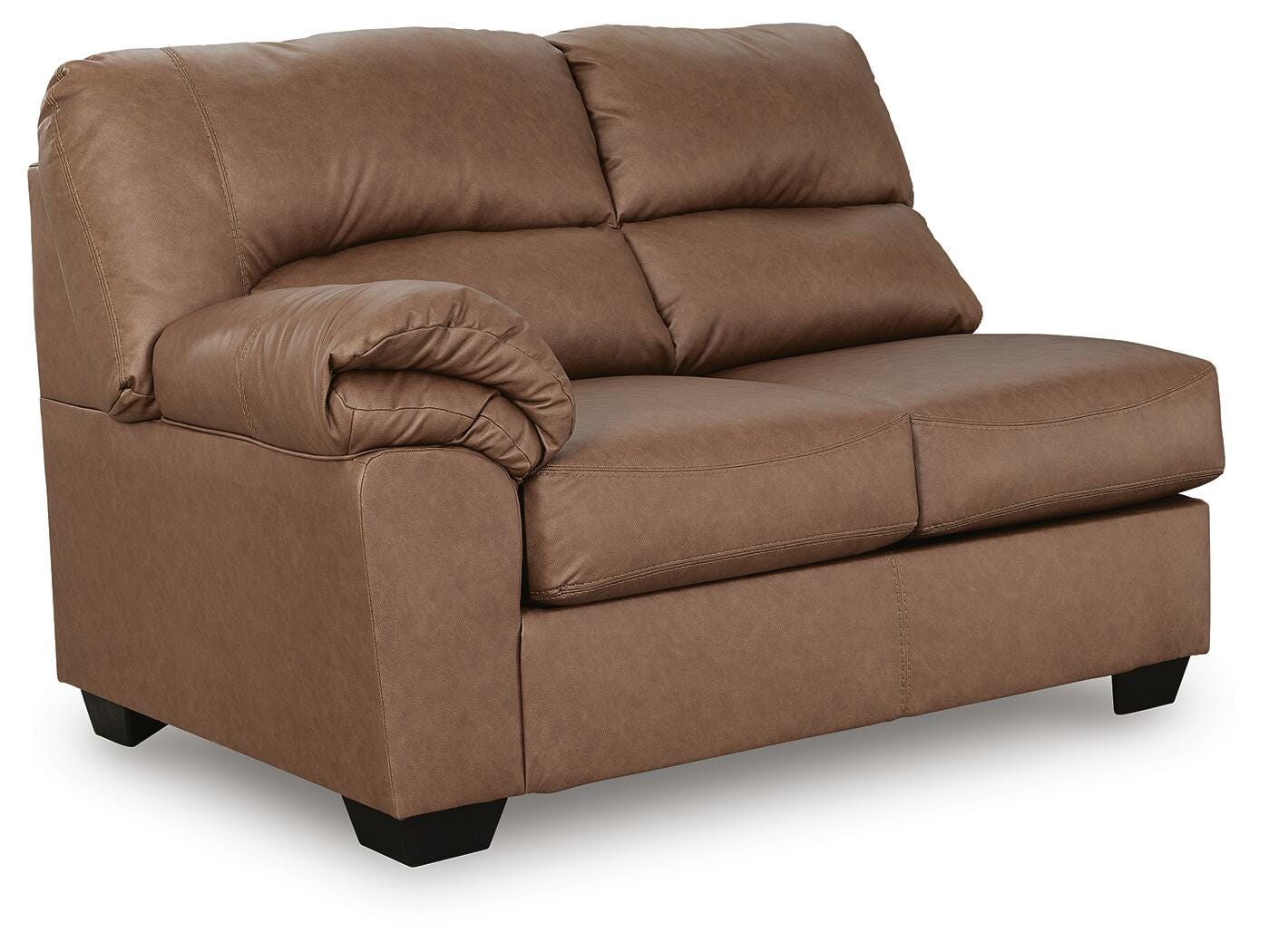 WillowBend 2-Piece RAF Sectional in Caramel Faux Leather
