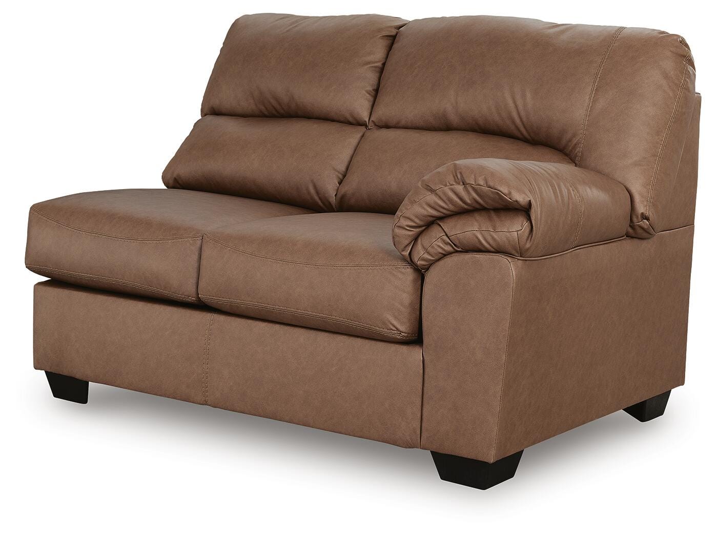 WillowBend 3-Piece LAF Sectional in Caramel Faux Leather