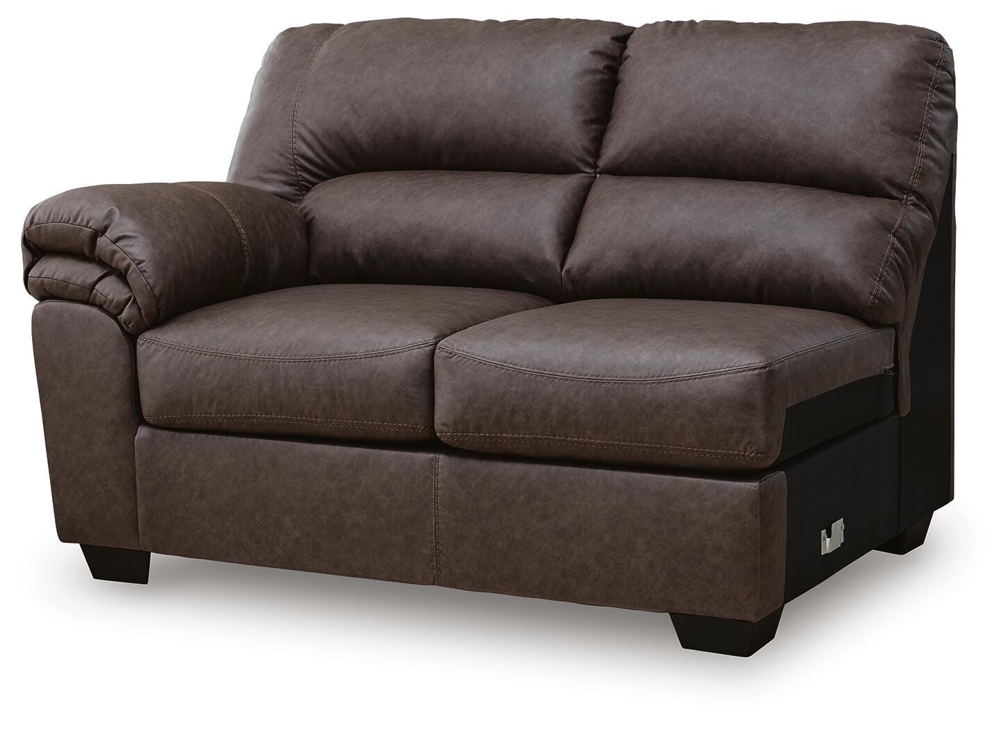 WillowBend 3-Piece RAF Sectional in Umber Faux Leather